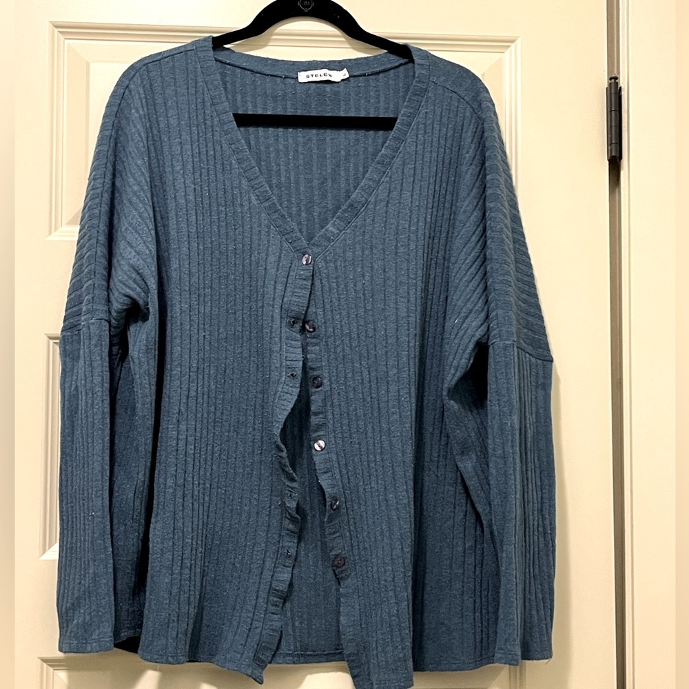 Blue Stelen Karlene Oversized Cardigan